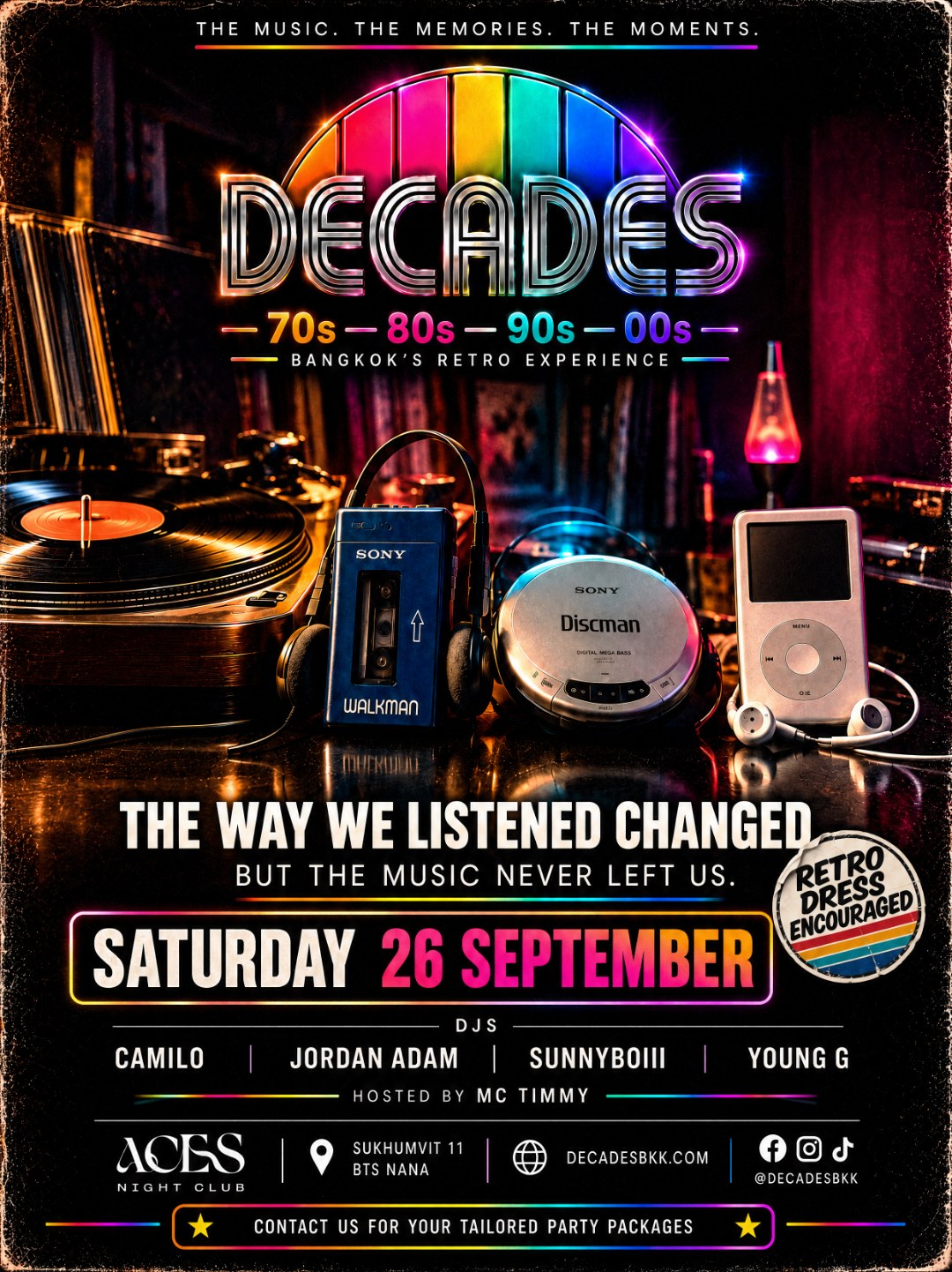 DECADES — Bangkok's Retro Experience — Saturday 26 September, Aces Night Club, Sukhumvit Soi 11